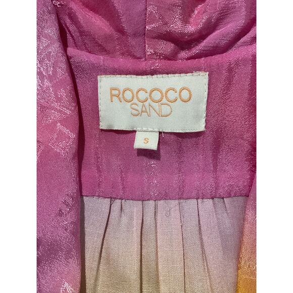 Rococo Sand Ombre Multicolor Wrap Mini Dress Size Small - Picture 4 of 13